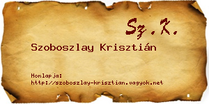 Szoboszlay Krisztián névjegykártya