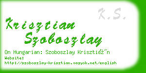 krisztian szoboszlay business card